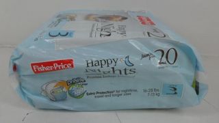 Fisher Price Happy Nights Baby Diapers 12 Packs of 20 Size 3 $65 Value
