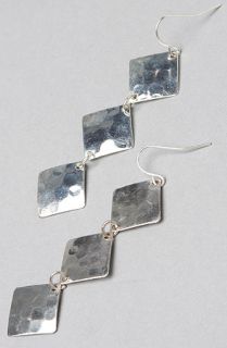 Accessories Boutique The Silver Metal Hammered Diamond Earrings