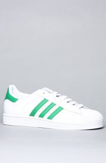 adidas The Superstar 2 Sneaker in White Green