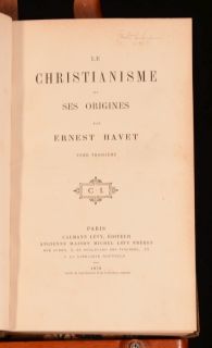 1878 Le Christianisme Et Ses Origines Ernest Havet Le Judaisme Scarce