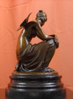  Butterfly Fairy Bronze Statue Nude Eugene Laurent Sculpture Oil Lamp