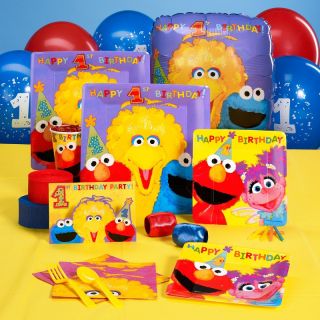 Sesame Street 1st First Birthday Party Pack for 16 Partyware Party