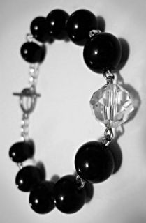 Custom Crystalz The Onyx Rosary Bracelet with Swarovski Crystal 10MM