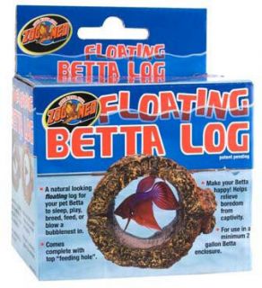 Floating Betta Fighting Fish Crab Bowl Tank Feeding Log Zoo Med 4
