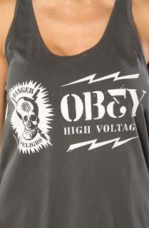 Obey The Voltage Skull Slouchy Tank Concrete