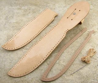 Carry All Natural Tan Leather Fixed Blade Knife Belt Sheath Pouch DIY