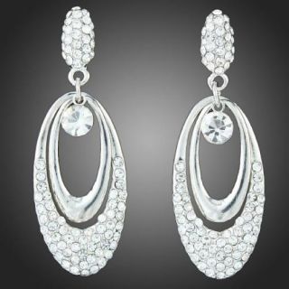 ARINNA Stainless Wedding engagament Fashion Earrings WGP 18K Swarovski
