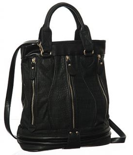 black tall croco evanna crossbody tote fit inside view rear view top