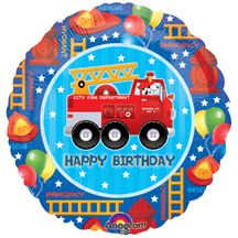 Fire Truck Engine Dalmation Dog Birthday Party Balloon