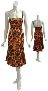 Roberto Just Cavalli Leopard Fitted Eve Dress 40 6 New