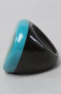Accessories Boutique The Heart Shell Resin Ring in Turquoise and Blue