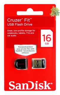  of 2 SanDisk Cruzer FIT 16GB (=32GB) USB Flash Pen Drive Memory Stick
