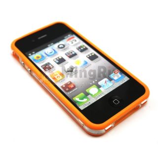 TPU Bumper Frame Silicone Skin Case with Side Button for iPhone 4S