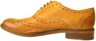 Next Tan Leather Lace Up Ankle Boots Brogue Detail Boho RRP £55