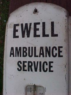1940 1950 Ewell Ambulance Service Funeral Home Thermometer Marilla New