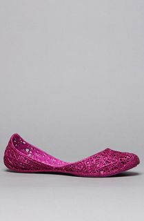 Melissa Shoes The Campana Zig Zag Shoe in Pink Glitter