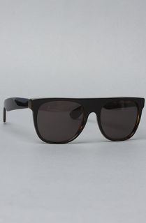 Super Sunglasses The Flat Top Sunglasses in Dark Havana Black