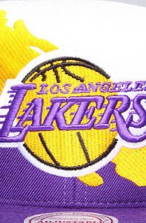 Mitchell & Ness The Los Angeles Lakers Paintbrush Snapback Hat in