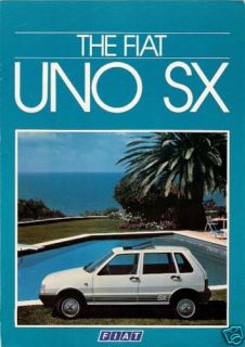 Fiat Uno 70 SX 3 Dr 5 Dr 1985 UK Market Sales Brochure