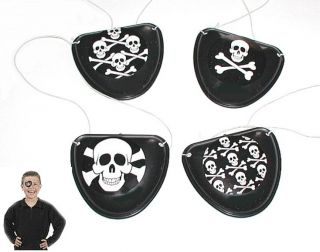 Lot 48 Pirate Party Eye Patches Plastic Skull Crossbone Design