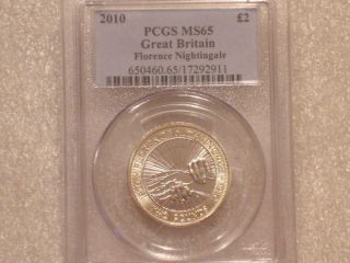2010 Florence Nightingale £2 Two Pound Coin PCGS MS65