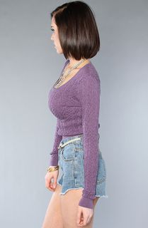 Free People The Cable Guy Cropped Pullover Sweater in Moonlight
