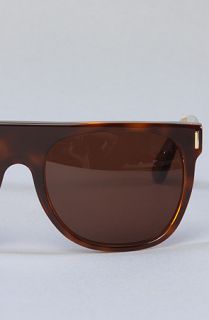 Super Sunglasses The Flat Top Sunglasses in Havana Glitter Gold Legs