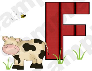 Barnyard Farm Animals Alphabet Letter Cow Pig Sheep Wall Border Decals