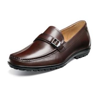 Florsheim Mens Nowles Buckle Loafer Slip on Casual Shoes Brown Leather