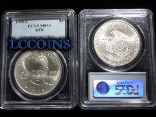 1998 S RFK Robert F Kennedy Silver Commemorative Dollar MS69 PCGS Mint