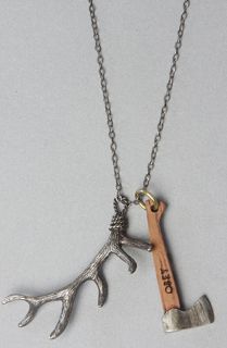 Obey The Horning Necklace in Antique Silver