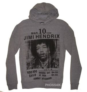 Jimi Hendrix Hoodie Sweatshirt; Voodoo Child Concert Poster Logo LARGE
