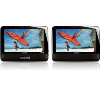 PHILIPS PORTABLE TRAVEL DVD MOVIE MUSIC VIDEO PLAYER 9 LCD TWIN SCREEN