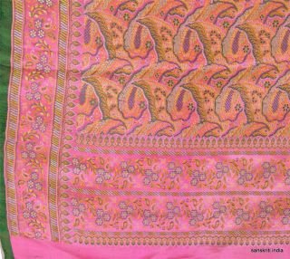 Vintage Sari Thread Work Fabric Art Silk Heavy Quilt Craft India Saree
