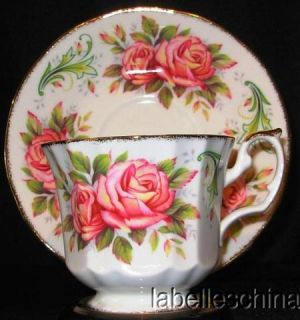 Elizabethan Anniversary Roses Handle Teacup Saucer Tea Cup