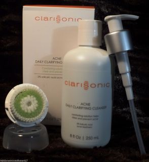 Clarisonic Facial KIT 8 oz. CLARIFYING CLEANSER + ACNE BRUSH HEAD New