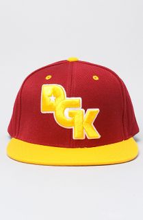 DGK The Stagger Snapback Cap in Burgundy Yellow