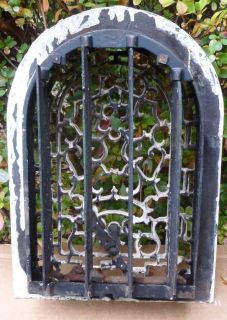 Antique Cast Iron Arch Top Heat Register Grate C1869