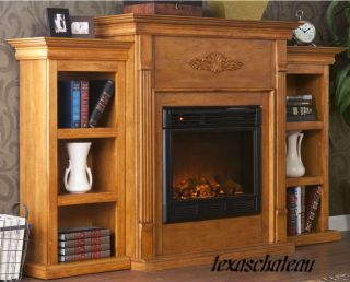 Traditional Home Decor FREESTANDING ELECTRIC FIREPLACE TV WOOD CABINET