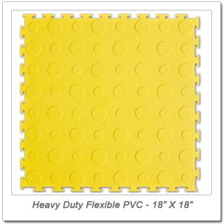 Rubber Garage Floor Tiles Coin Pattern Yellow