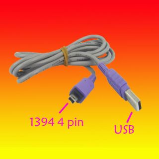 USB to IEEE 1394 4 Pin Firewire I Link DV Cable PC New
