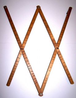 Antique Keuffel Esser Folding Wood Drafting Ruler