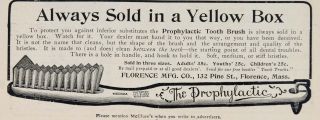 1903 Vintage Ad Prophylactic Toothbrush Teeth Dental   ORIGINAL