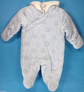 New First Impressions Baby Boys Star Blue Snowsuit Size 0 3M 3 6M