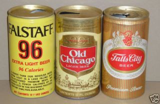 Falstaff 96 Old Chicago Lager Falls City Beer Cans