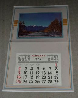Month of January 1949 Only Calendar High Road to Fortune Large Size