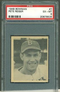 1948 48 Bowman Pete Reiser 7 Brooklyn Dodgers PSA 6 SP