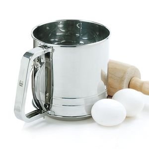  Professional Grade Stainless Steel Triple Screen 3 Cup Flour Sifter