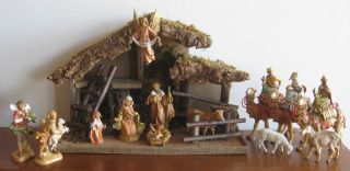  Italian Fontanini Heirloom Creche Christmas Nativity Set w/ Stable