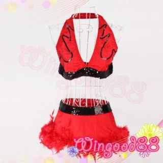  Top Bra Mini Skirt Devil Cosplay Halloween Fancy Dress Costume